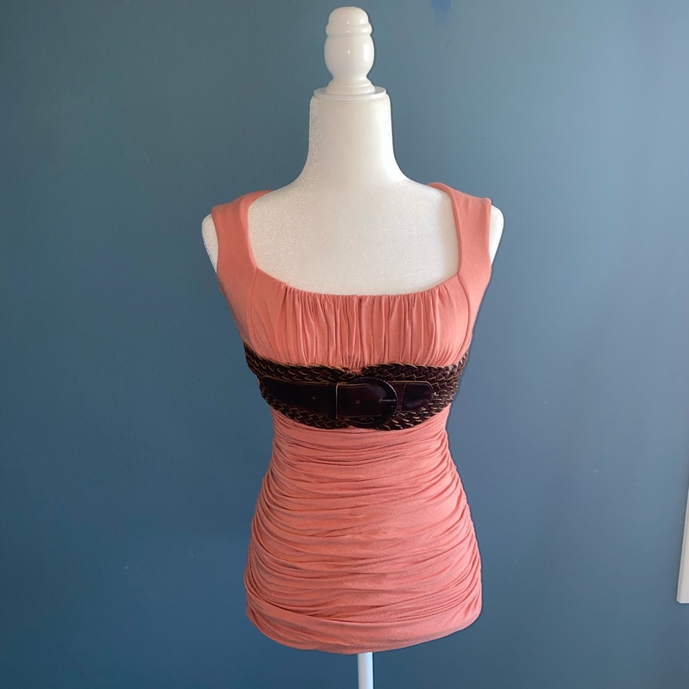 SKY Pink Dress with Belt Detail